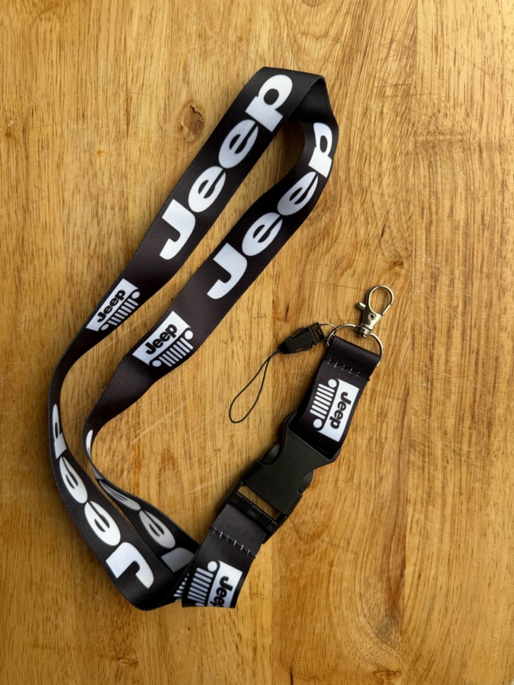 Jeep Black Logo Lanyard Key & Card Holder